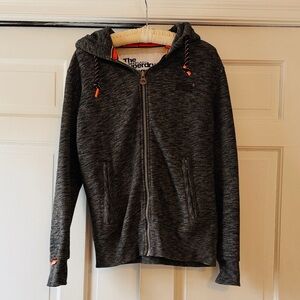 Superdry Charcoal Hoodie with Orange Details